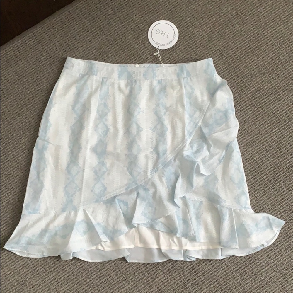 Blue Snake Print wrap skirt